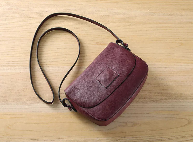 Vintage Womens Leather Saddle Bag Crossbody Bags Purse for Women