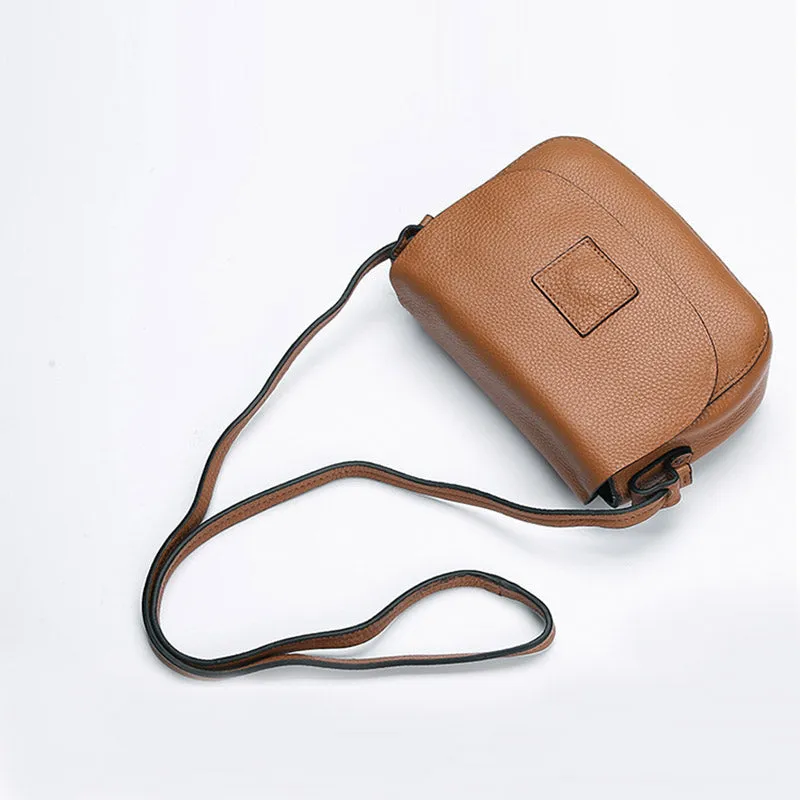 Vintage Womens Leather Saddle Bag Crossbody Bags Purse for Women