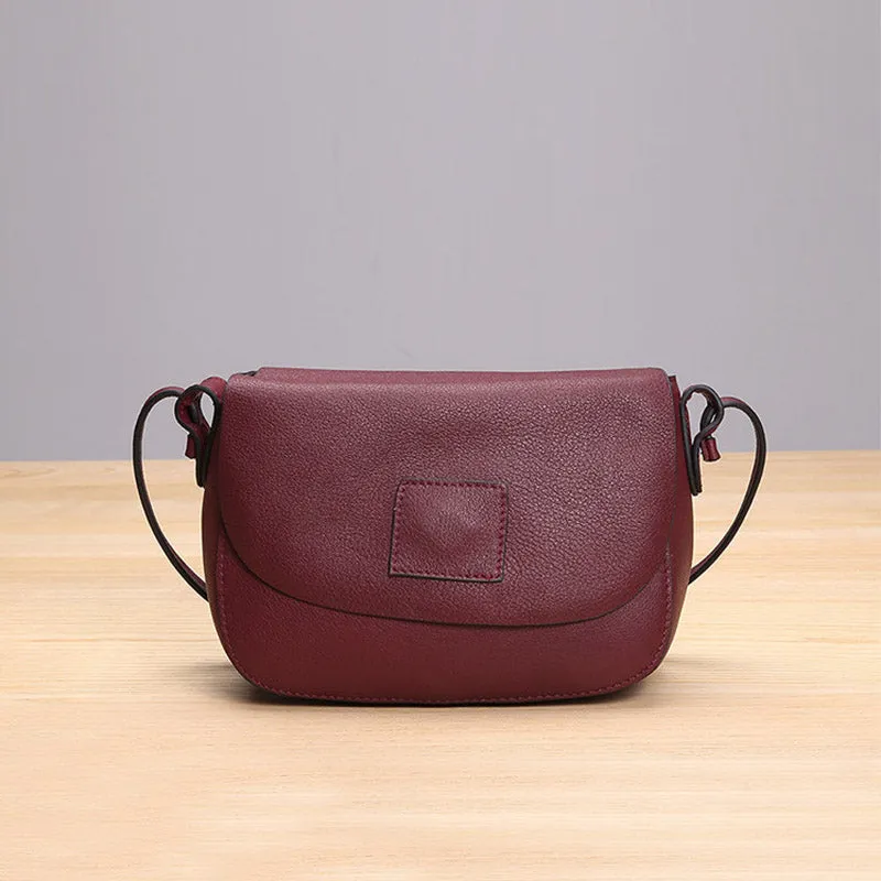 Vintage Womens Leather Saddle Bag Crossbody Bags Purse for Women