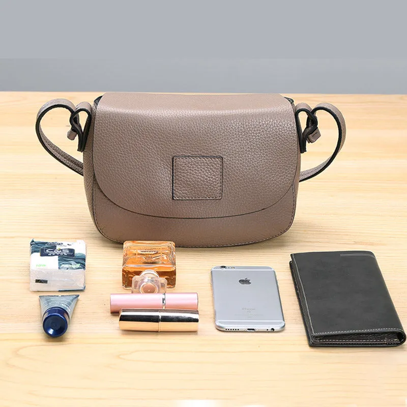 Vintage Womens Leather Saddle Bag Crossbody Bags Purse for Women