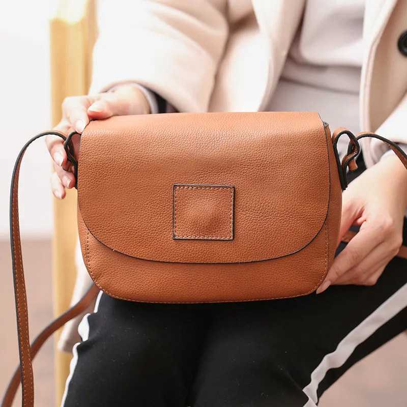 Vintage Womens Leather Saddle Bag Crossbody Bags Purse for Women