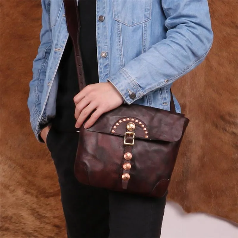 Western Womens Boho Leather Crossbody Satchel Purse Side Bag for Womens