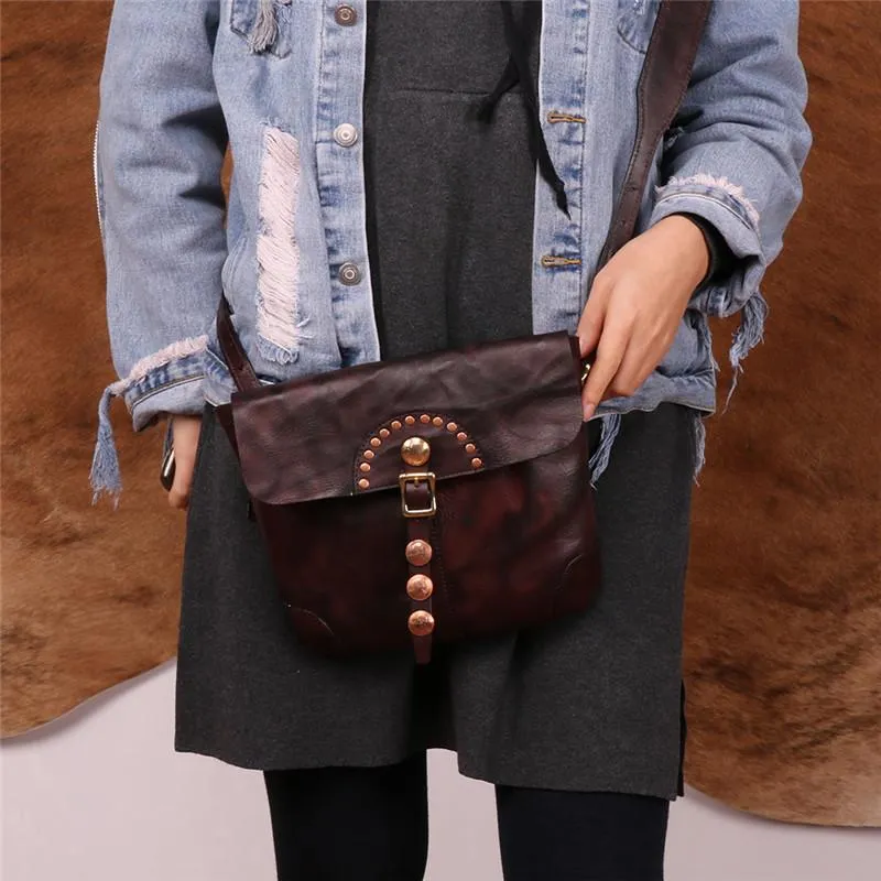 Western Womens Boho Leather Crossbody Satchel Purse Side Bag for Womens