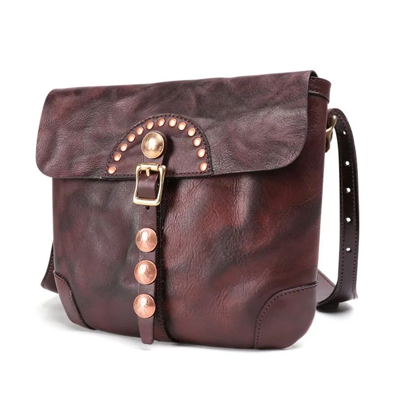 Western Womens Boho Leather Crossbody Satchel Purse Side Bag for Womens