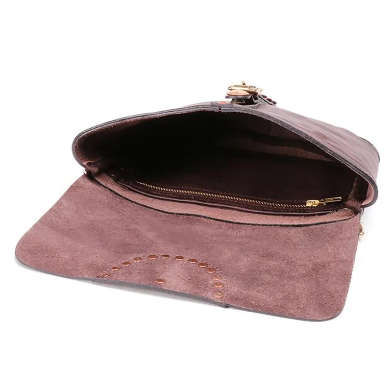 Western Womens Boho Leather Crossbody Satchel Purse Side Bag for Womens
