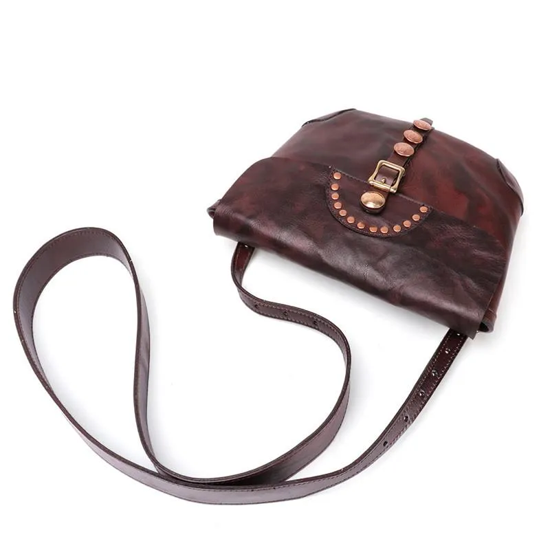 Western Womens Boho Leather Crossbody Satchel Purse Side Bag for Womens