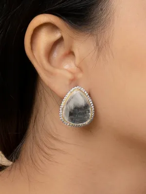White Color Faux Polki Earrings - PK-E31SL