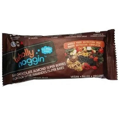 Wholly Noggin Dark Chocolate Almond Super berries Super Bar50g