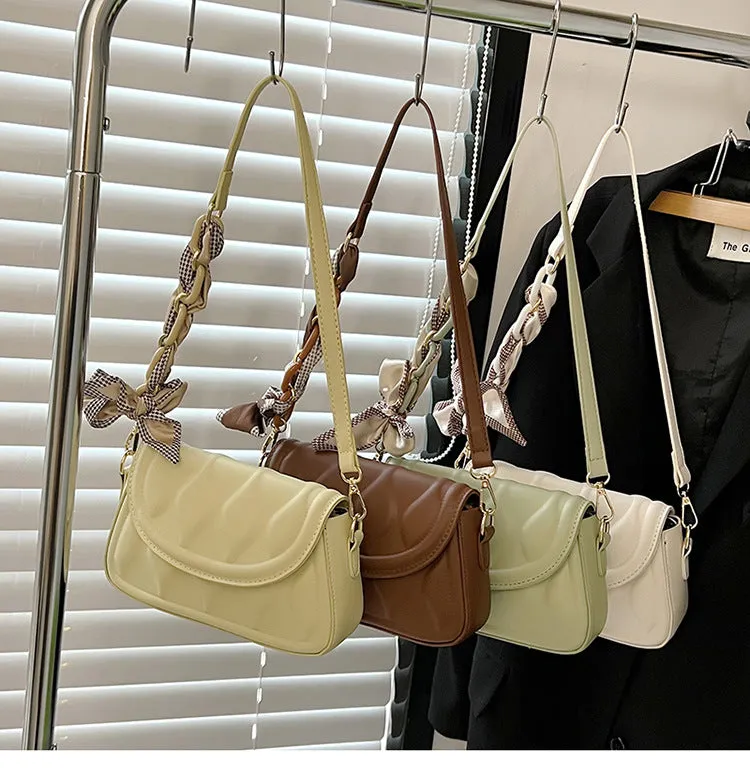 Women's Small Square PU Texture Fresh Chain Underarm Shoulder Bag