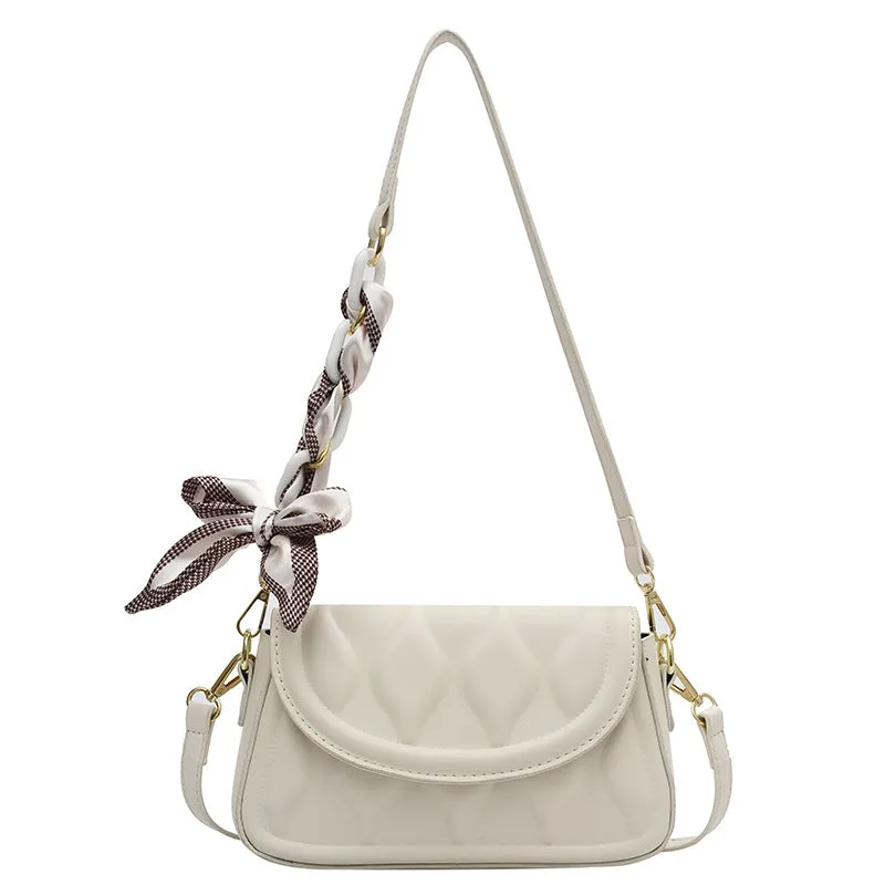 Women's Small Square PU Texture Fresh Chain Underarm Shoulder Bag