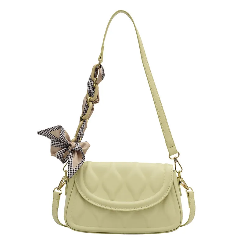 Women's Small Square PU Texture Fresh Chain Underarm Shoulder Bag