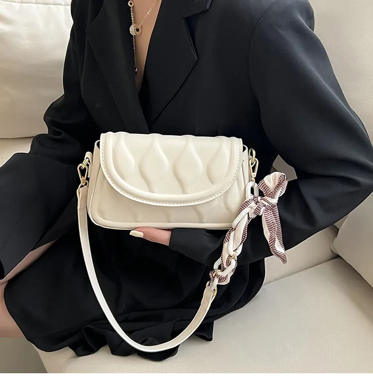Women's Small Square PU Texture Fresh Chain Underarm Shoulder Bag
