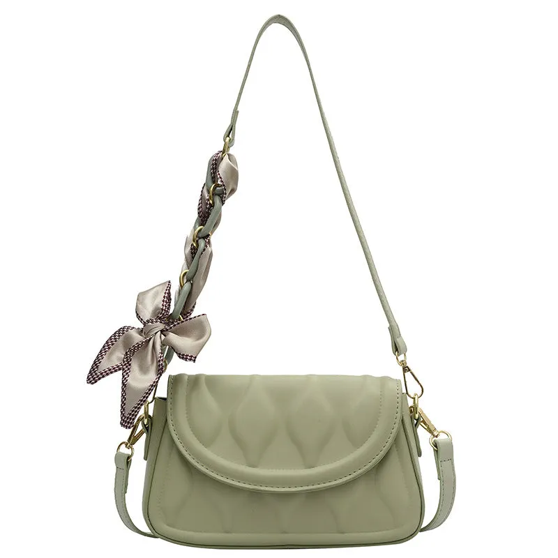Women's Small Square PU Texture Fresh Chain Underarm Shoulder Bag