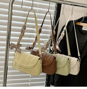 Women's Small Square PU Texture Fresh Chain Underarm Shoulder Bag