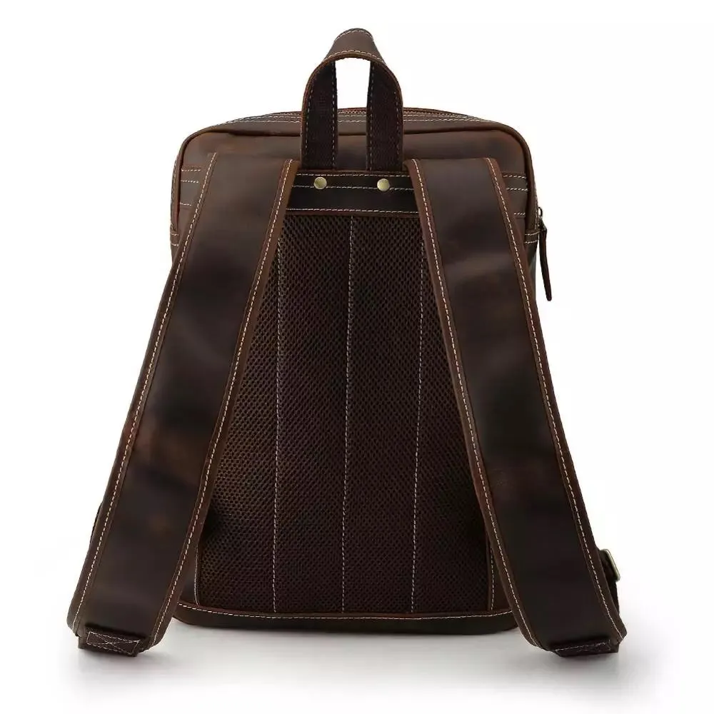 YAAGLE Latest Design Retro Laptop Bagpack Full Grain Leather Backpack Men YG5433