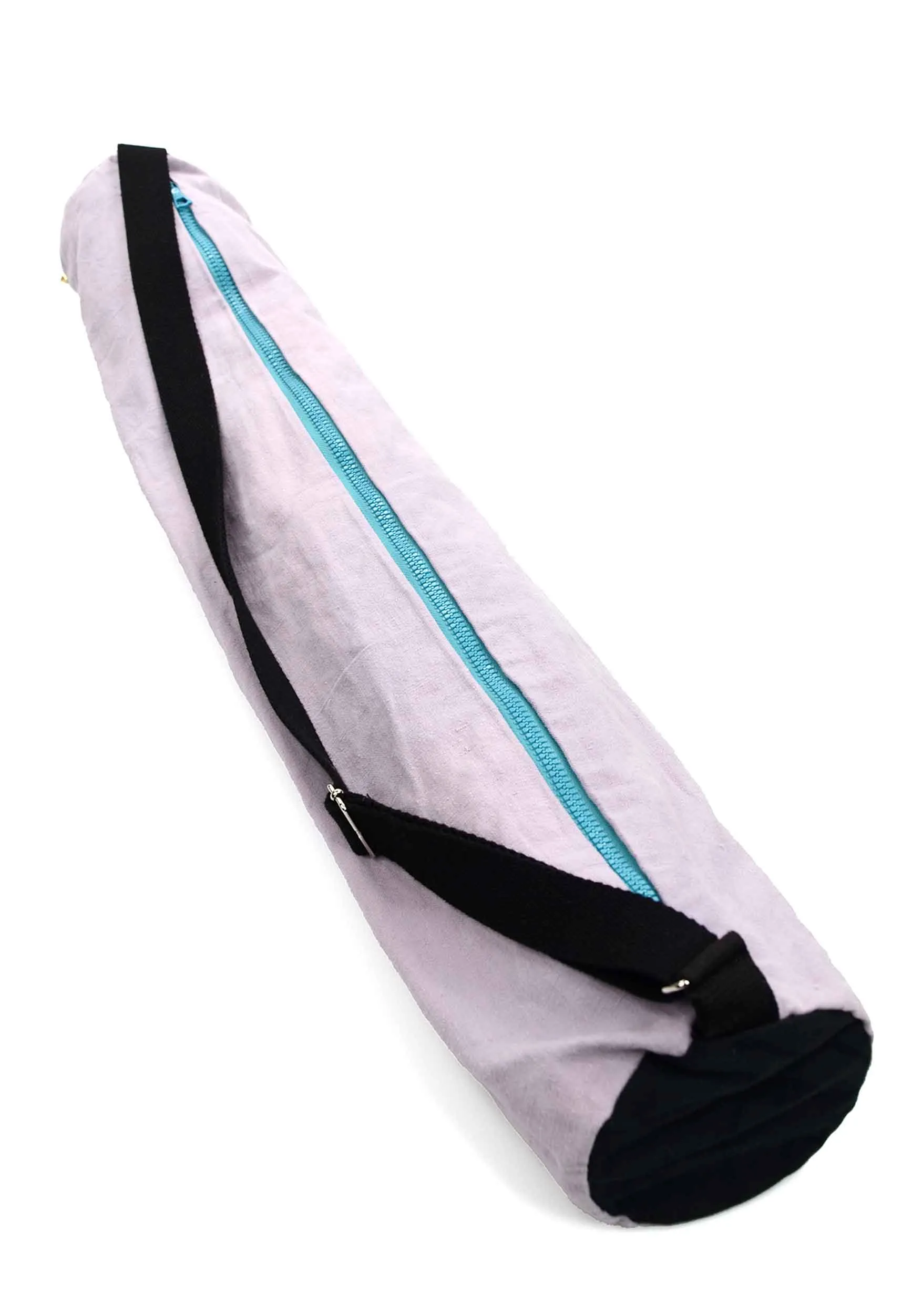 Yoga Mat Bag | Light Flowers - Turquoise | Size Small