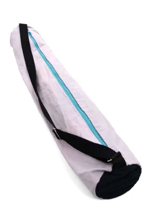 Yoga Mat Bag | Light Flowers - Turquoise | Size Small