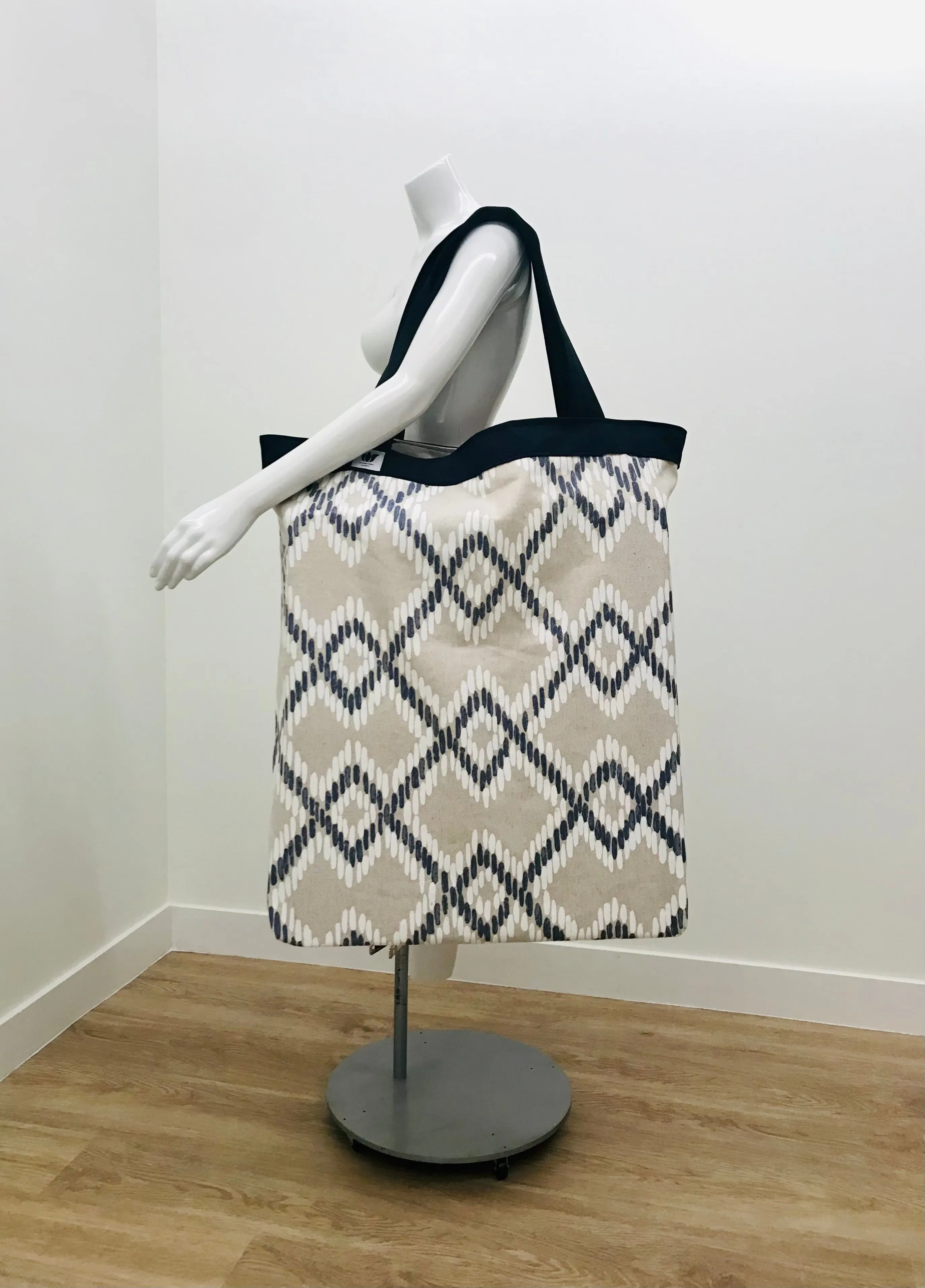 Yoga Tote | Blue Grey Diamond