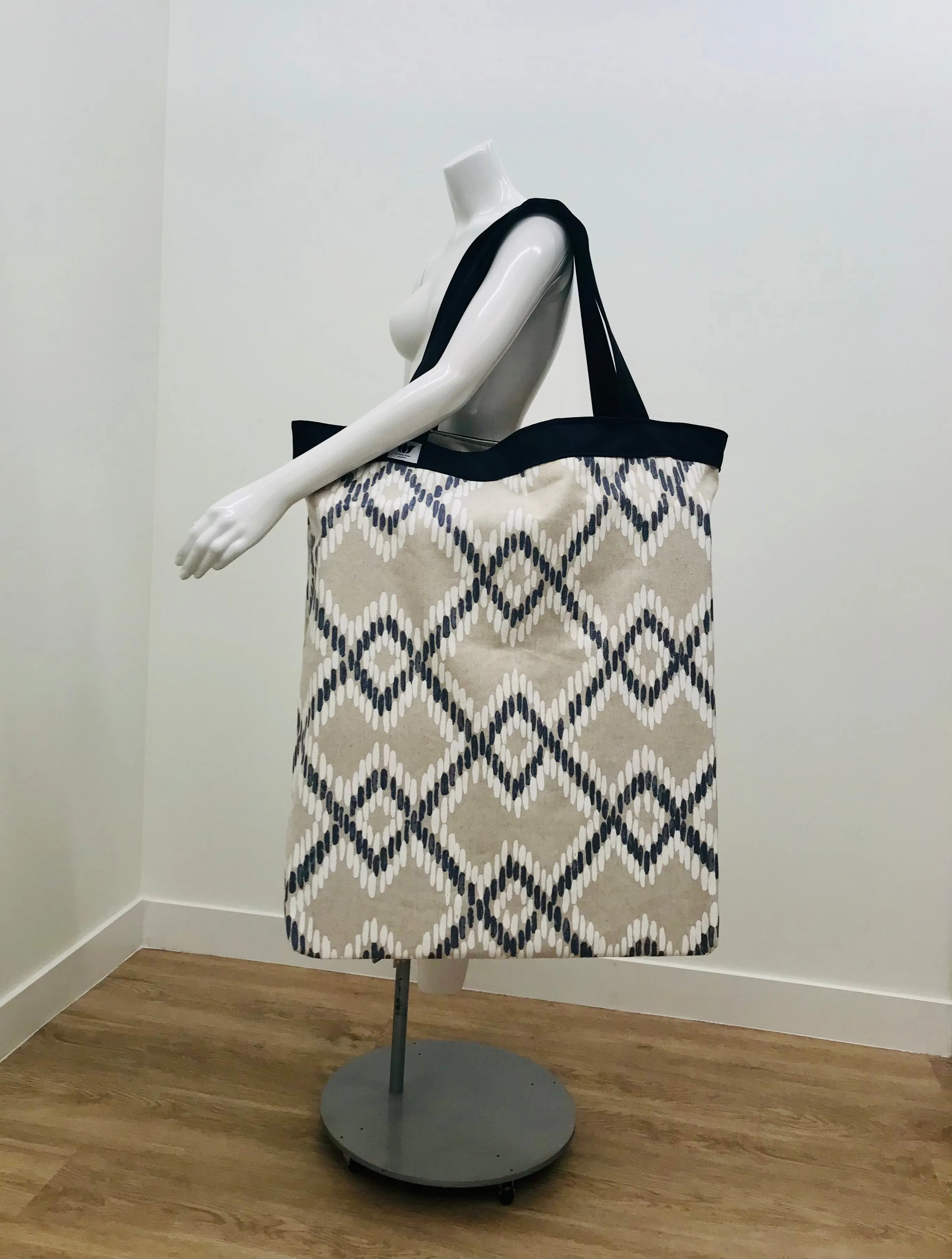 Yoga Tote | Blue Grey Diamond