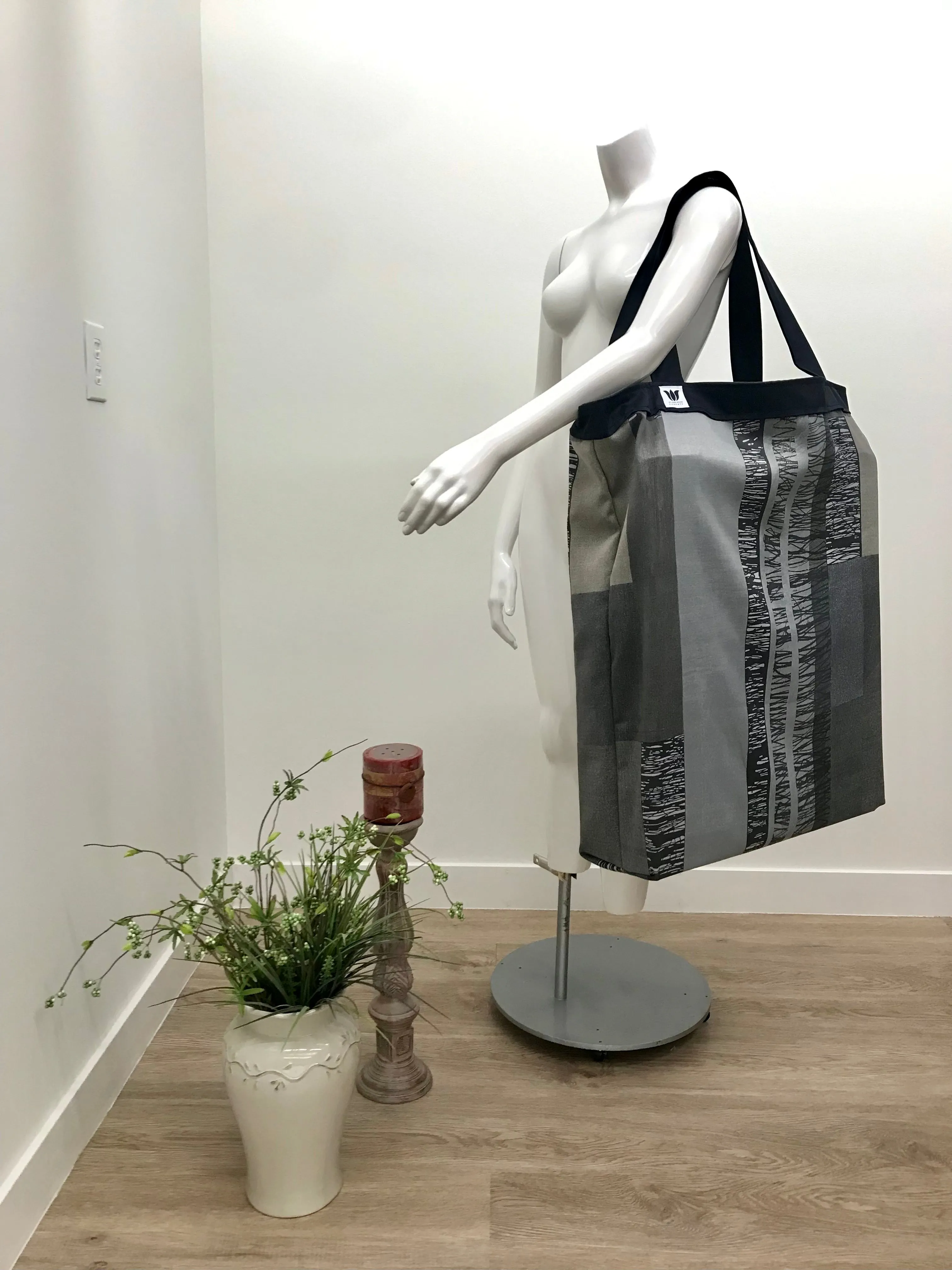 Yoga Tote | Blue Grey Modern