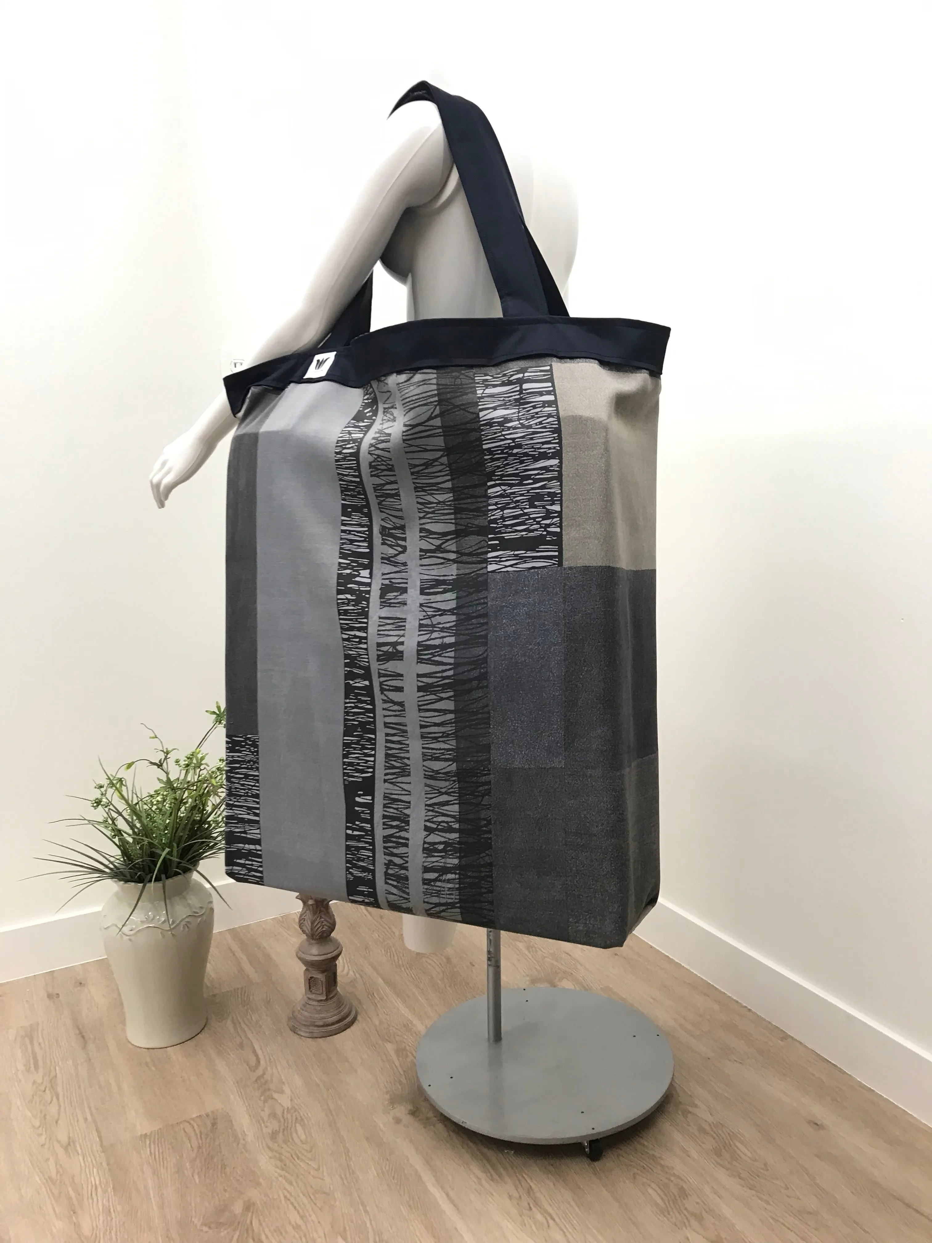 Yoga Tote | Blue Grey Modern