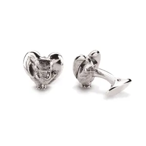 ZoZo Elephant Heart Cufflinks in Silver